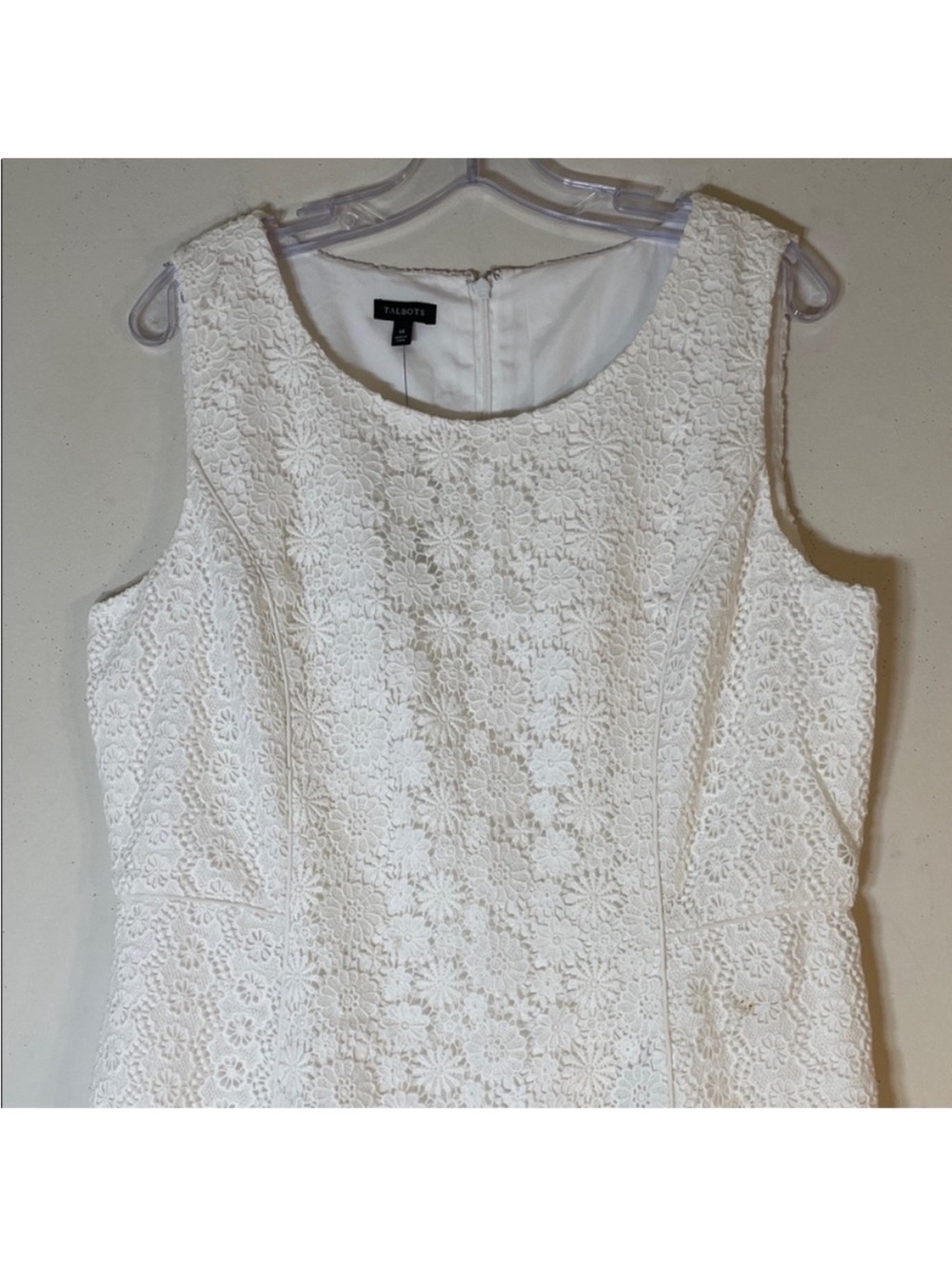 Talbots White Floral Crochet Lace Fit and Flare Dress. 14 . NWT. $199! - Picture 3 of 11